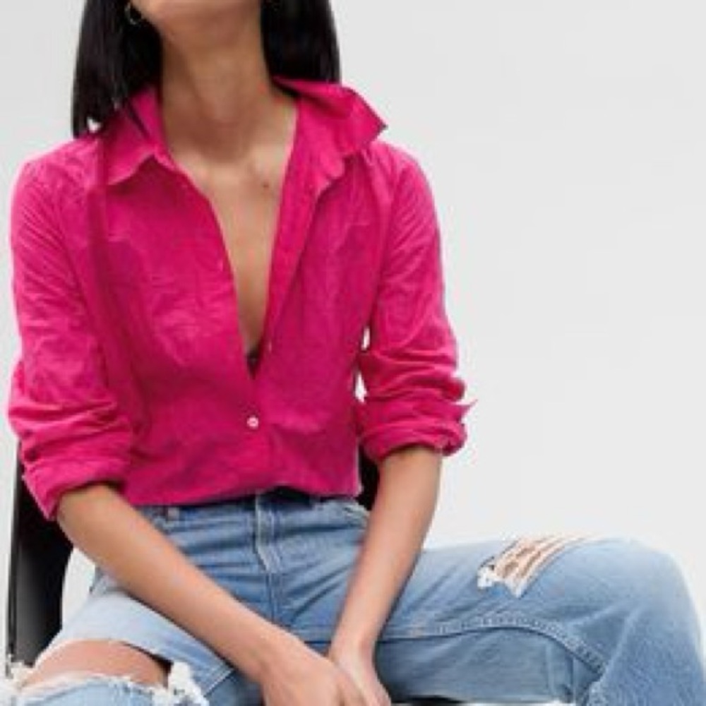 NWT Gap Eyelet Boyfriend Shirt- Sz XS